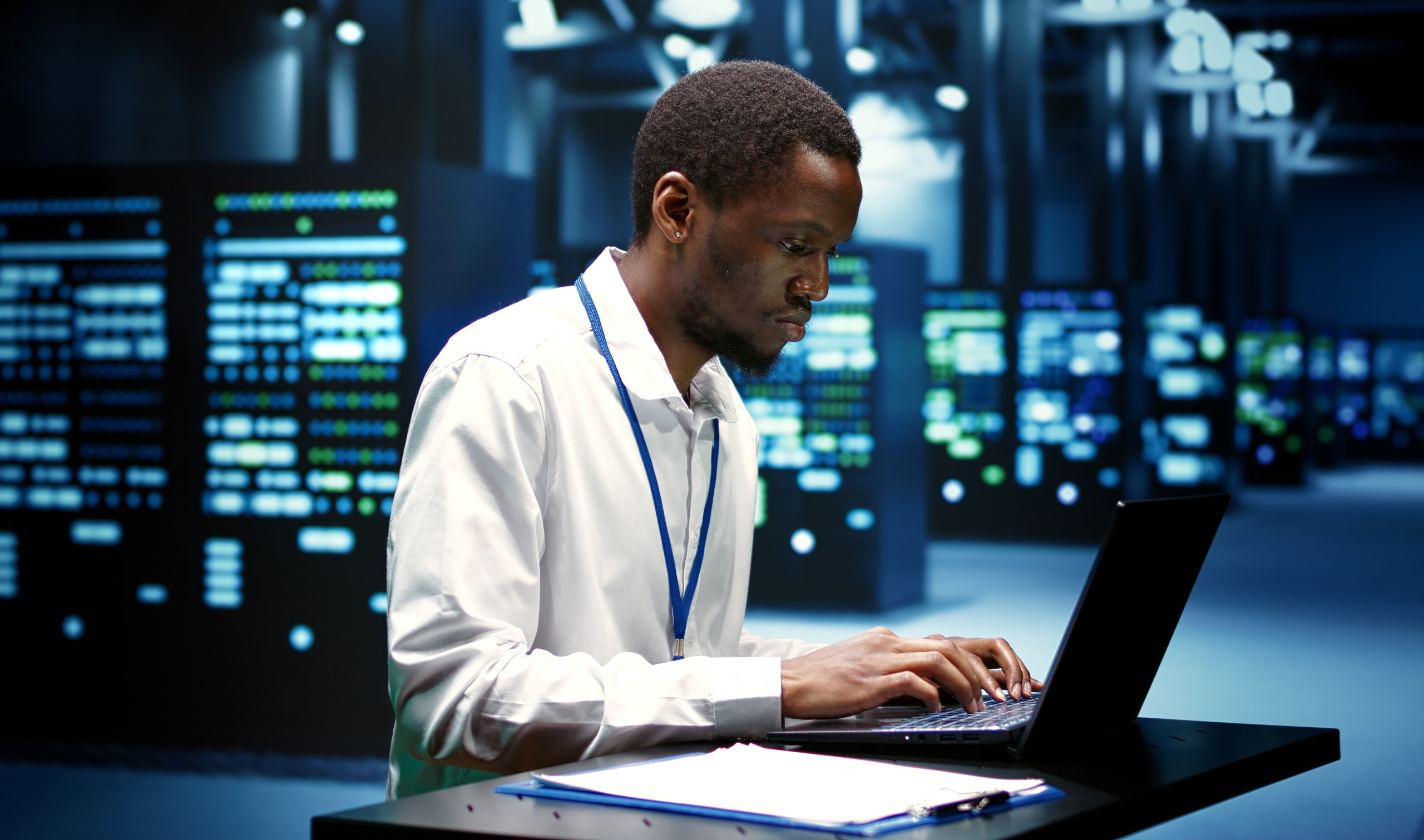 A network maintenance technician